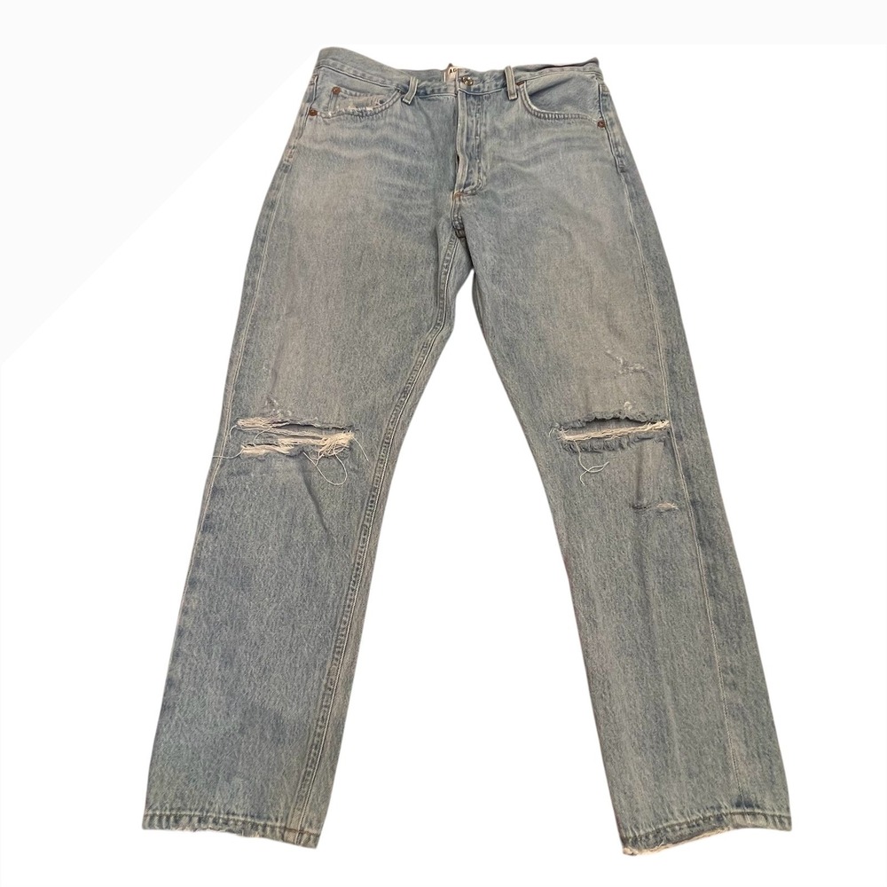 AGOLDE Jamie High Rise Jeans Women Size 31x27" Distressed Denim Button Fly